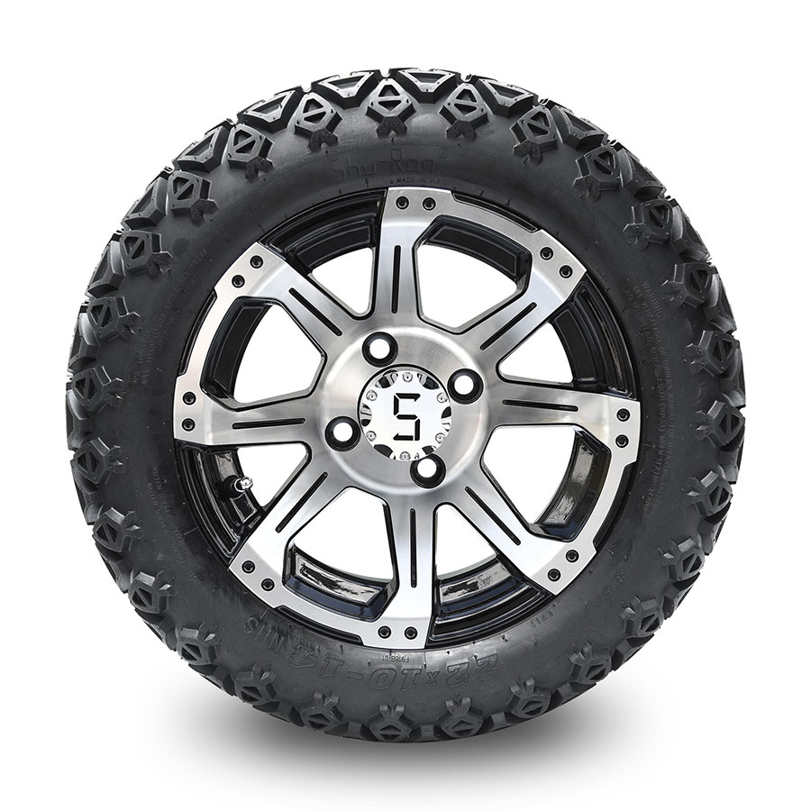 12" Black Aluminium x 8 Spokes